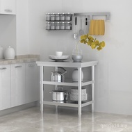 Thick Stainless Steel Workbench Operating Table Three-Layer Packing Table Kitchen Operating Table Wo