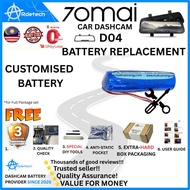 (Custom) 70mai Battery D04 Rearview (CERTIFIED) Replacement Repair 70 Mai