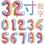 107cm Gradient Color Number Balloon Baby One Year Old Hundred Days Banquet Wedding Party Room Decora