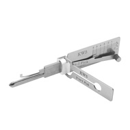 1PC Silver Locksmith Tools 2 In 1 KW1/KW5 Lock Key Precision Hook and Pick Set Maintenance Repair To
