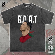 Unisex T-shirt CR7 Ronaldo G.O.A.T Cotton 100% Loose Form Oversize Sports Fashion for Men and Women