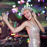 Disco ball party headband, European and American style ball decoration headband disco Mirror hoop