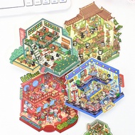 Senyou 8.0 cos Boss Series DIY Miniature Scene Landscaping Sticker Decompression Handmade 2.5D Lands