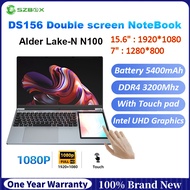 DS156 15.6"+7" Double Screen NoteBook Lake-N N100 DDR4 3200Mhz M.2 2280 SSD Office Gaming Computer