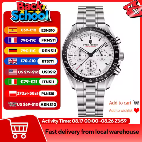 PAGANI DESIGN 2026 New V5 PD1701 Men's Watches Luxury Quartz Watch Men Sport Speed Chronograph AR Sa