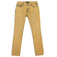 【持續更新】成色極佳 CHANEL P49877 棉質 Coco 標誌紐扣修身牛仔褲，黃色，34 碼，意大利製造，正品，女款