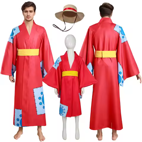 Fantasia Wano Country Luffy Cosplay Men Boys Clothing Anime Pirate Disfraz Costume Adult Teen Hallow