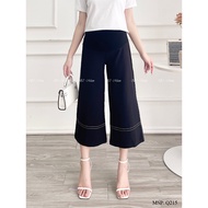 Q215 4-way stretch soft and cool zip-up maternity pants designed by B2MUM