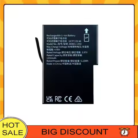 Sports Camera Battery 1350mAh For Akaso 360 Series Panoramic Sports Camera AKB01-1350 Reliable Repla