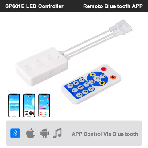 Pixel Led Strip Controller SP105E SP601E SPI RGBIC Controller BT Music RF Remote for WS2811 WS2812B 