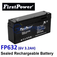 FirstPower 6V 3.2Ah Rechargeable Sealed Lead Acid Battery - FP632