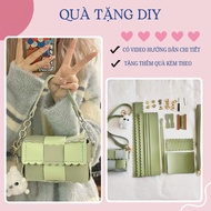 An Yen Shop Handmade leather bag in the shape of self-woven biscuits to wear crossbody or wrist as a