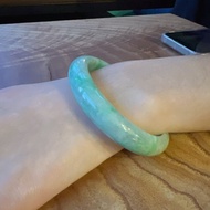 果綠翡翠平安鐲手鐲 | 18.5圍 | 天然緬甸玉翡翠A貨 | 送禮