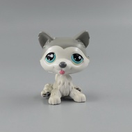 LPS Action Figure littlest pet shop Husky Grey White Dog #69 Blue Dot Eyes kid toy
