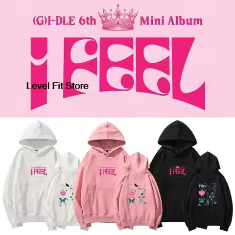 G-IDLE Hoodies Kpop Fashion I feel Mini Album Letter Print Sweatshirt women and men High Quality Aut
