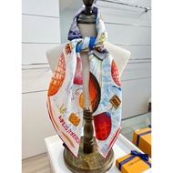 CINCILY PREMIUM 90x90cm Square Silk Scarf - head turban - 90x90 cm scarf, crow's beak bandana turban