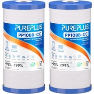PUREPLUS 5 Mikron 10" x 4.5" Sedimen Seluruh Rumah dan Kartrij Gantian Penapis Air Karbon untuk GE F