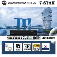 7-STAR* KOREA 4K 4CH/8CH/16CH PoE NVR H.265 MODEL:SC-N7316GR-P-E / N7708HR-P / N7316GR-P-E [APP:RXCa