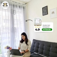 Vitrase minimalis Lebar 150cm kain transparan gorden transparan