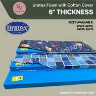 Original Uratex Foam with Free Cotton Cover (6 Inches Thickness)