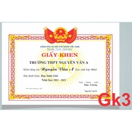 Print certificate of merit as required GK3