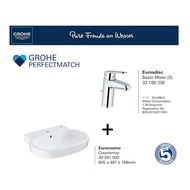 GROHE Eurocosmo Washbasin Bundles With Eurodisc Basin Mixer Tap (S-Size)