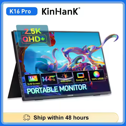 KINHANK K16 Pro 16" Gaming Monitor Smart Portable Monitor with Google TV 2.5K HD 144Hz for PC Laptop
