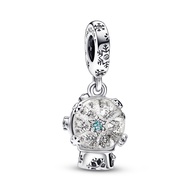 Pandora Moments Silver Charm Winter Snow Globe - Snowflake Snow Globe Dangle Charm