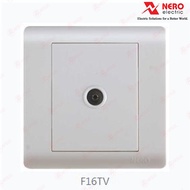 NERO Tv Outlet Switch 1 gang CASA F16TV White