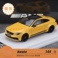 HW Howie Model 1:64 Mercedes-Benz AMG C63s Coupe Sunflower Yellow Alloy Car Model
