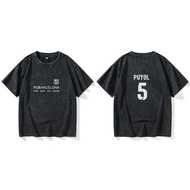 Áo Thun Tập Luyện Bóng Đá Nam Nữ Cổ Tròn Tay Ngắn Barcelona David Villa Suárez Messi Quần Áo Hợp Thờ