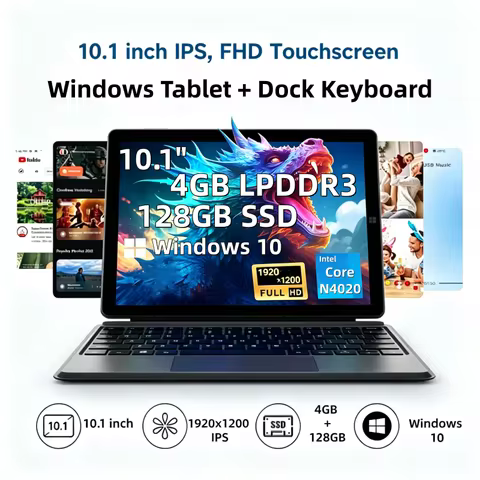 iwork20 Type-C 10.1" Windows 10 Tablet With Pin Docking Keyboard Intel Core N4020 LPDDR3 4GB RAM 128