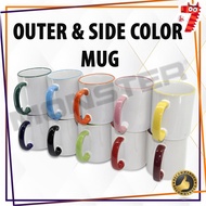 Sublimation Outer and Handle Color Mug 11oz (Mug for Heatpress) with Box