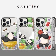 Hydrangea Panda Acrylic Phone Case For iPhone 1 7Pro Max 17 Air 16 Plus 15 14 13 12 Shockproof Prote