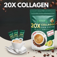 FITGUM 20X Collagen Chia Coffee With Glutathione Anti-Aging 11 in 1 Coffee Mix Slim Body Bright Skin