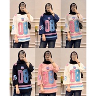Women's Oversize Baseball Shirt Number 08 T Shirt