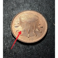 Error Coin (Weak Strike) - Malaysia Copper Coin 1 Cent Year 2002