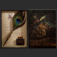 Academy of Magics Feather Pen Set Harry Potter Owl Feather Pen Gift Box Retro Dip Pen Can