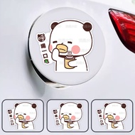 Panda Bubu Dudu cartoon car sticker body scratch cover Yierbubu fuel tank cap decoration #92#95 oil 