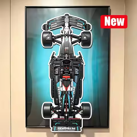 Wall‑Mount Display Frame Compatible with LEGO 42171 Mercedes‑AMG F1 Race‑Car Building‑Blocks, Adult‑