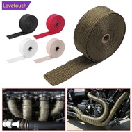 LOVETOUCH 5M Roll Motorcycle Exhaust Heat Shield Thermal Exhaust Tape Fiberglass Heat Wrap Pipe Heat