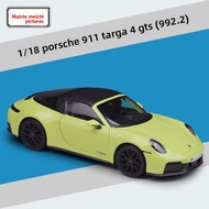Maisto 1:18 Porsche 911 Targa 4 GTS (992.2) Diecast Car Model Collectible Gift