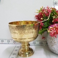 Brass Byfa F1080 ขันทองเหลืองลายดอกบัว 7นิ้ว พานรองทองเหลือง7นิ้ว ทัพพีเล็กตอกลาย9.5