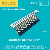 Ecorasa Eco-Paperstraw 4Ply Paper Straws (Biodegradable & Fsc)