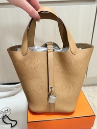[Brand New 全新未使用] Hermes Picotin 18 Biscuit 4B Silver Hardware Brand New Stamp B Never Use 愛馬仕 菜籃子 1
