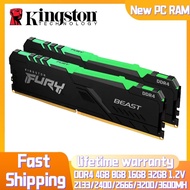 【Free shipping】Kingston Fury Beast RGB DDR4 RAM 8GB 16GB 32GB 2400/2666/3200Mhz 1.2V DIMM 288Pin Des