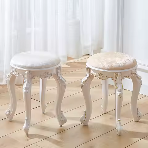 American Style Upholstered Makeup Chair Bedroom Dressing Seat GuZheng Bench for Musical Instrument M