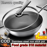 🔥High Quality Iron Wok🔥 Non Stick Wok Pan Honeycomb Nonstick wok Honeycomb Wok Induction Cooker Pot 