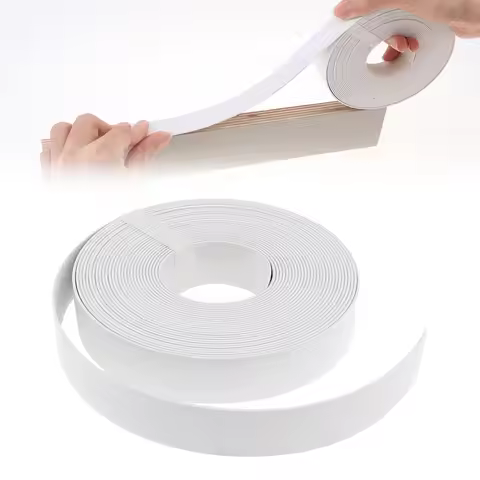 2.2cm x 7.62M White / Black Hot Melt Adhesive PVC Edge Banding Furniture Cabinet Surface Table Pre-g