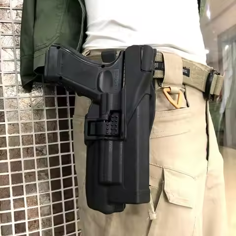 Hunting Tactical Pistol Holster Grade 3 Lock Night Warrior Flashlight gun Belt Holster for Glock G17